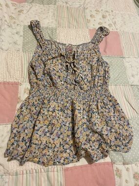 No Boundaries Floral Tank Top - Blue, Yellow, Pink